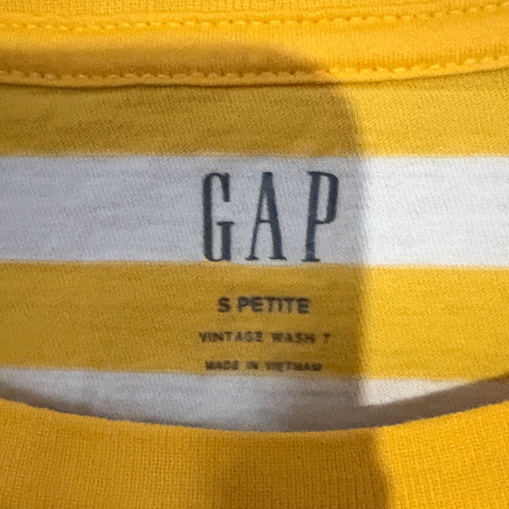 GAP Yellow & White Striped Crew Tee - Picture 2 of 4